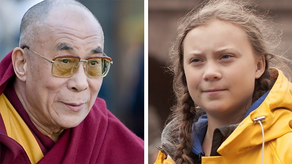 Dalai Lama amb Greta Thunberg i líders científics